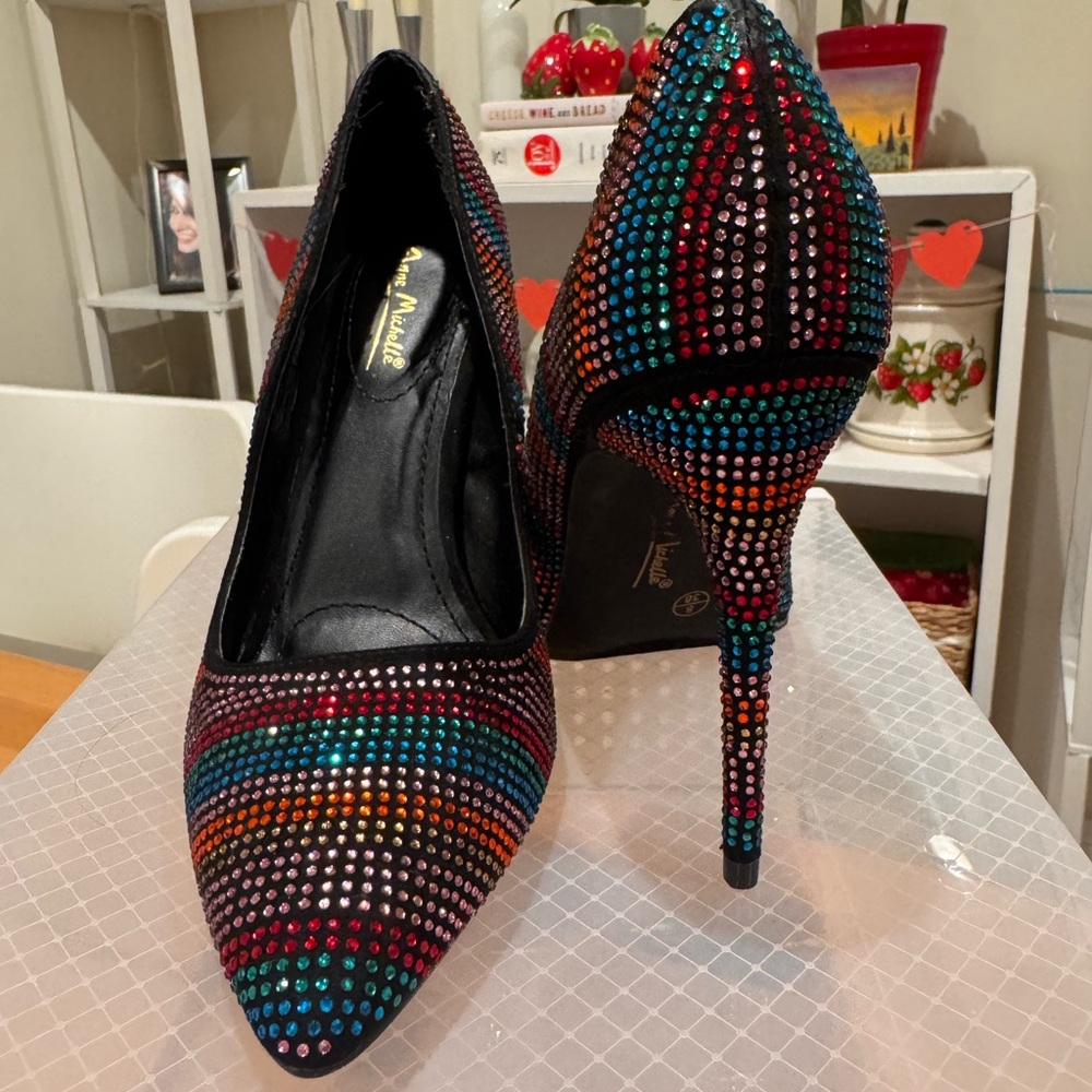 Anne Michelle Rhinestone Stiletto Multicolor